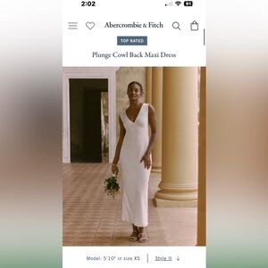 A&F plunge cowl back maxi dress